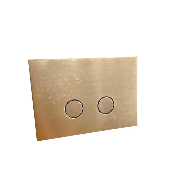 A Francone BTA28 toilet dual flush plate for TECE systems, handcrafted in solid brass.