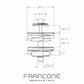 Technical drawing with dimensions for the Francone BTA2S solid brass old style basin drain waste.