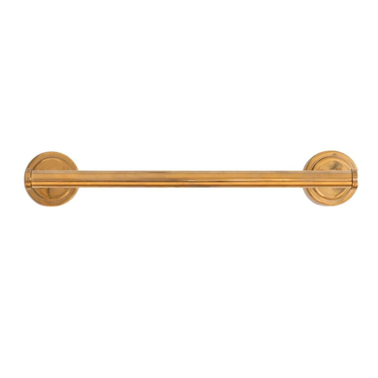 The Francone BTA31 linear towel rail in solid unlacquered brass for luxury bathrooms.