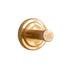 Francone BTA35 round single robe hook in unlacquered brass, a luxury Italian-designed bathroom accessory.