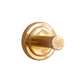Francone BTA35 round single robe hook in unlacquered brass, a luxury Italian-designed bathroom accessory.