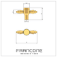Technical drawing with dimensions for the Francone BTH Edwardian solid brass tap handles.