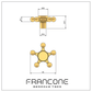 Technical drawing with dimensions for the Francone BTH solid brass bespoke tap and faucet handle.