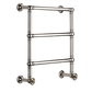 Francone BTR2 solid brass traditional dual-fuel three-bar heated towel rail radiator.
