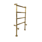 Francone BTR20 traditional four-bar floor-mounted plumbed heated towel rail in unlacquered brass.