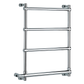 Handcrafted solid brass Francone BTR4 four-bar electric heated towel rail for luxury bathrooms.