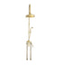 Francone BTS13F traditional floor-mounted column shower with bath filler in solid unlacquered brass.