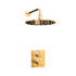 Francone BTS1H solid brass concealed thermostatic slim shower set featuring a round shower head and hexagonal pin handles.