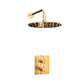 Francone BTS1H solid brass concealed thermostatic slim shower set featuring a round shower head and hexagonal pin handles.