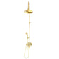 Francone BTS2 traditional thermostatic column shower and hand shower in unlacquered brass for luxury bathrooms.