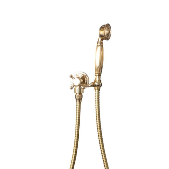 Traditional wall-mounted hand shower Francone BTS20 in solid brass with a single cross handle.