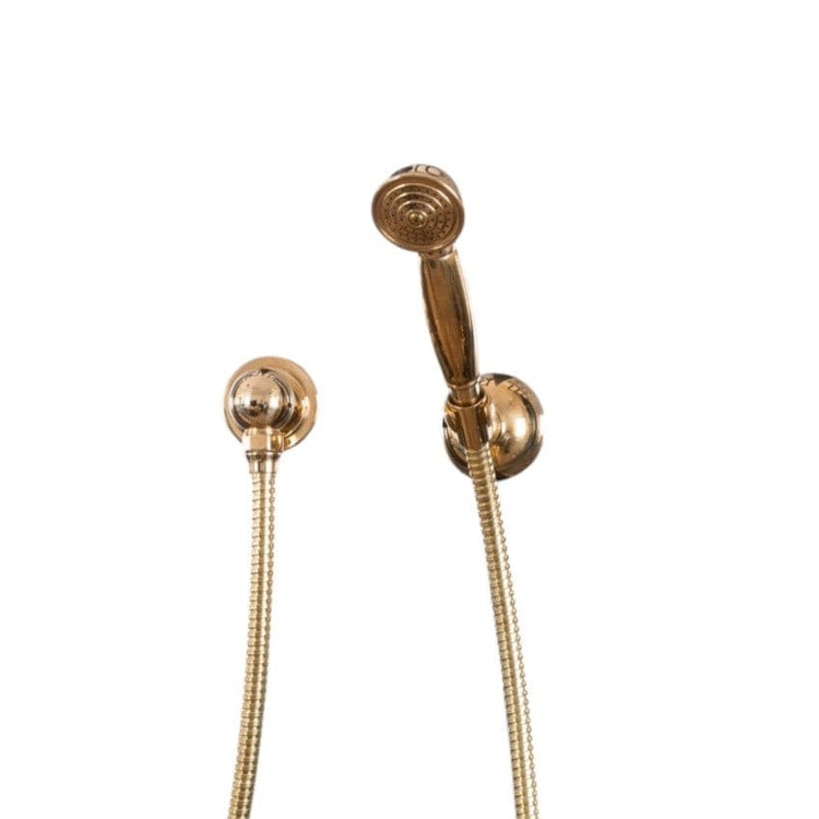 Traditional Francone BTS23P wall-mounted hand shower in solid unlacquered brass for luxury bathrooms.