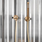 The Francone BTS23PM solid brass wall-mounted modern hand shower shown with its separate outlet holder.