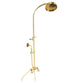 The Francone BTS24 traditional arch column shower with an adjustable hand shower in unlacquered brass.