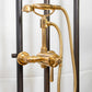 Traditional unlacquered brass Francone BTS26T thermostatic hand shower for the bathroom.