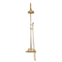 Francone BTS30 traditional unlacquered brass thermostatic column shower with a classic hand shower.
