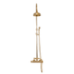 Francone BTS30 traditional unlacquered brass thermostatic column shower with a classic hand shower.