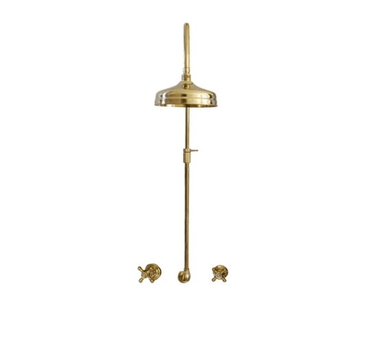 Francone BTS37 traditional column shower with hot and cold handles in solid brass for luxury bathrooms.