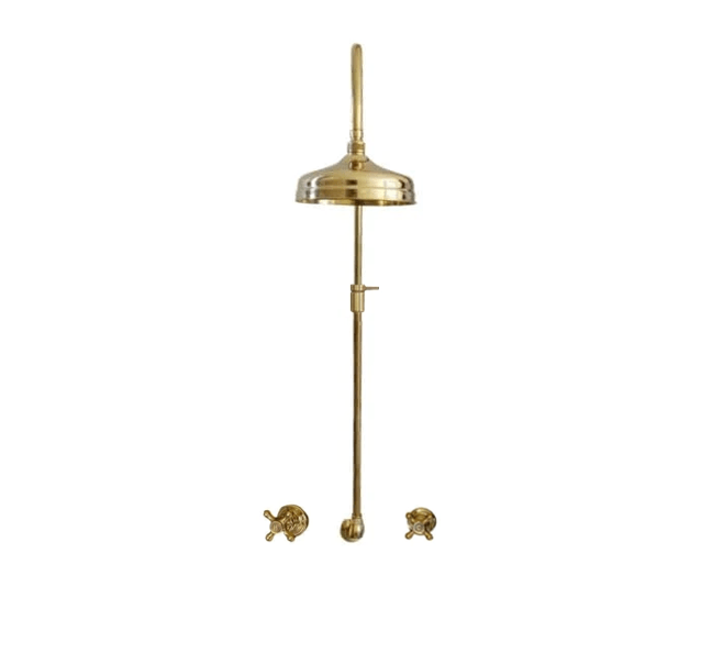 Francone BTS37 traditional column shower with hot and cold handles in solid brass for luxury bathrooms.