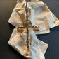 Francone BTS3D solid brass column shower valve detail showing the traditional wheel and lever handles.