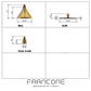 Technical drawing with dimensions for the Francone BTS41D solid brass shower head options.