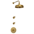 Traditional unlacquered brass concealed thermostatic dual-outlet shower by Francone, SKU BTS41D.