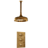Traditional Francone BTS43 ceiling mounted thermostatic shower set in unlacquered brass.