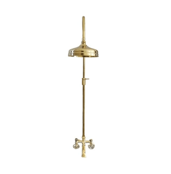 Traditional Francone BTS44 solid brass adjustable column shower with an integrated bath filler.