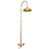 Francone BTS45 traditional thermostatic column shower in unlacquered brass, a classic solid-brass bathroom fixture.