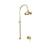 Francone BTS46 solid brass column shower with a mixer control in an unlacquered brass finish.