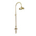 Traditional Francone BTS48 unlacquered brass thermostatic column shower with bath filler for luxury bathrooms.