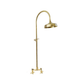 A traditional Francone BTS49 classic column shower in unlacquered solid brass for luxury bathrooms.