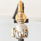A close-up detail of the traditional Francone BTS50 solid brass wall mounted shower head for luxury bathrooms.
