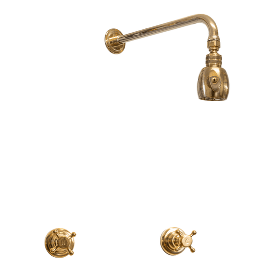 Traditional Francone BTS50 solid brass wall-mounted shower set with a small 2-spray head and cross handles.