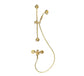 Francone BTS51 traditional solid brass exposed thermostatic shower with sliding rail and hand-held shower.