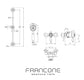 Technical drawing with dimensions for the Francone BTS51 solid brass exposed thermostatic shower.