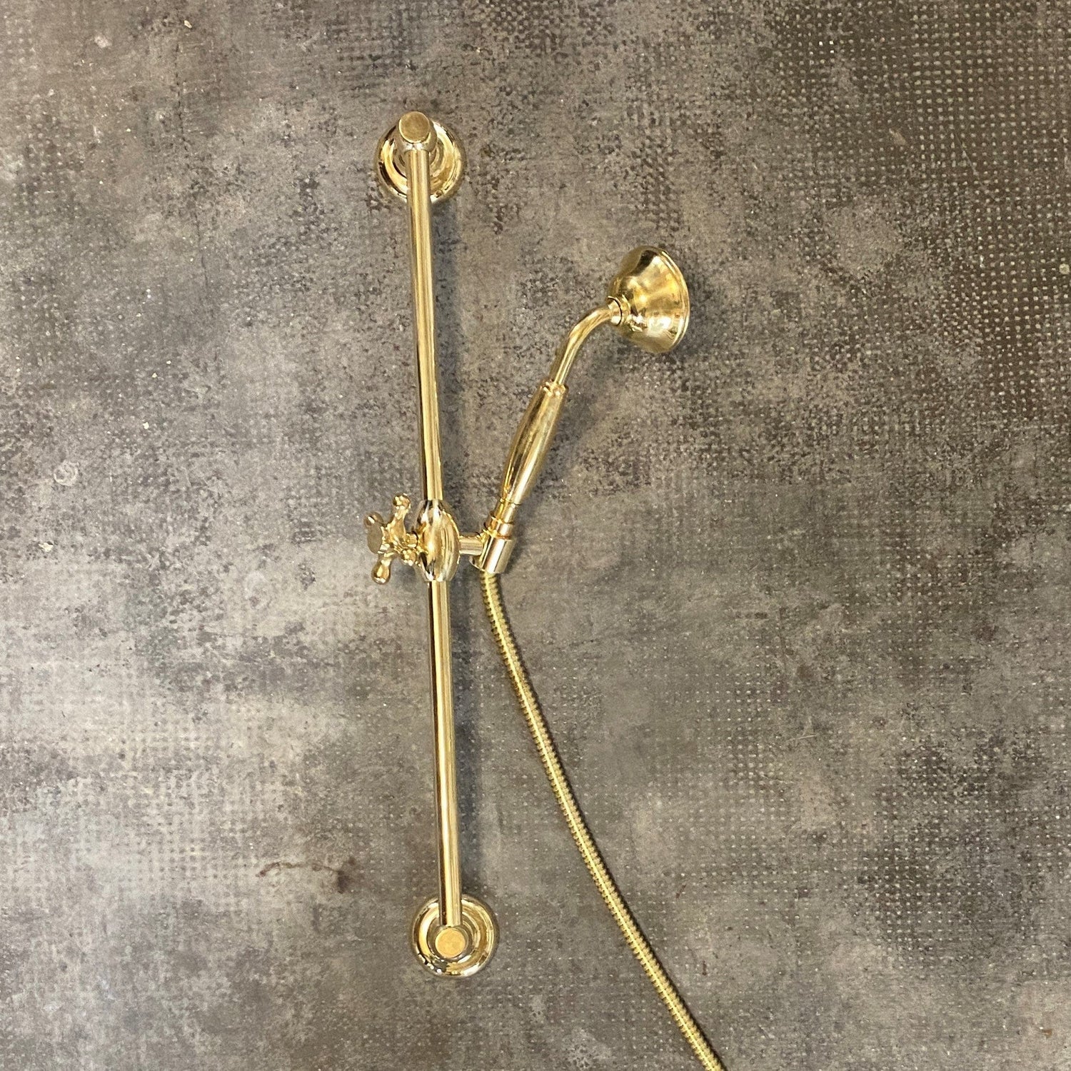 Francone BTS51 solid brass hand-held shower with sliding rail for a traditional bathroom.