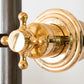 Close-up of the engraved unlacquered brass progressive shower mixer handle for the Francone BTS55.
