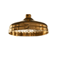 Classic round Francone BTSH solid brass shower head in a traditional unlacquered brass finish.