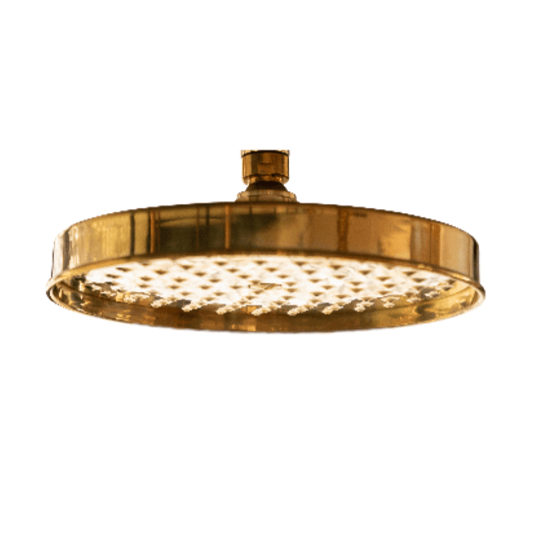 Traditional Francone BTSH round solid brass shower head handcrafted for bespoke Italian bathrooms.