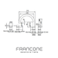 Technical drawing with dimensions for the Francone SS52 solid brass bath filler mixer tap and faucet.