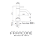 Technical drawing with dimensions for the Francone SS64 solid brass deck-mounted mixer tap.