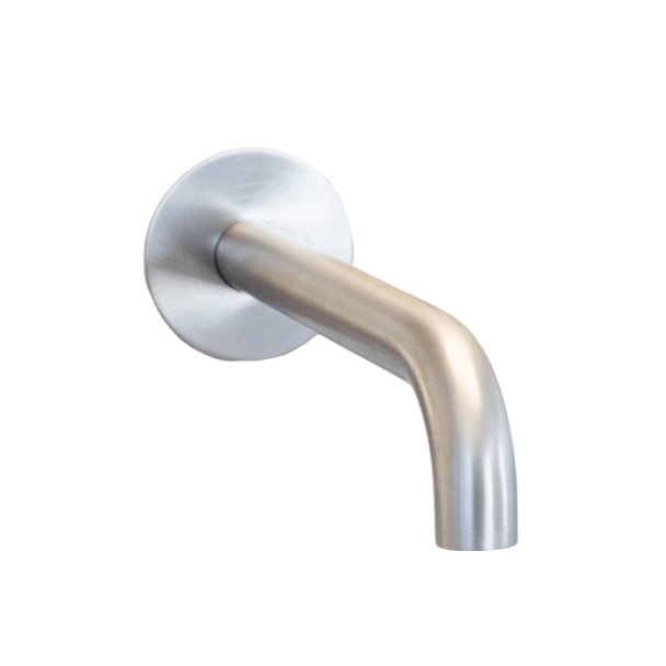 The Francone SSA15 wall mounted bathroom faucet spout, handcrafted in Italy from solid brass.