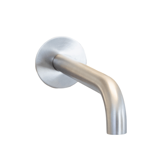 The Francone SSA15 wall mounted bathroom faucet spout, handcrafted in Italy from solid brass.