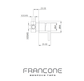 Technical drawing with dimensions for the Francone SSA5 solid brass wall-mounted bathroom diverter faucet.