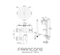 Technical drawing with dimensions for the Francone SSS6 Classic wall-mounted solid brass shower with mixer.