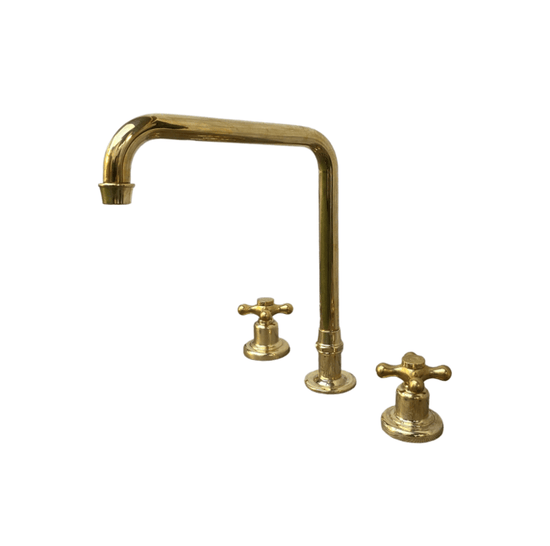 BT38 Deck mounted traditional tap with swivel spout
