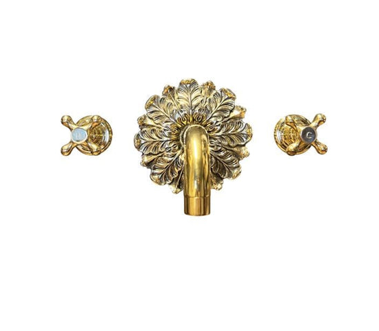BT44 Wall mounted taps with ornamental plate