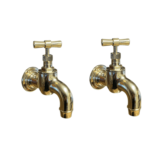 BT74 Pair of wall mounted bib taps hot & cold