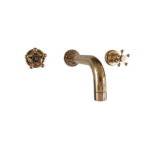 BT82 3 hole wall mounted basin taps with timeless Star handles